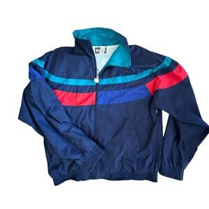 Vintage Members Only Color Block Windbreaker Jacket Lined Women's Large